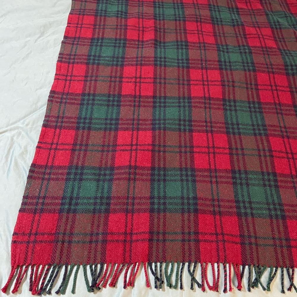 Vintage Highland Home Industries All Wool Throw Blanket Made in Scotland Plaid